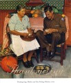 mère et fils de thanksgiving épluchant pommes de terre 1945 Norman Rockwell